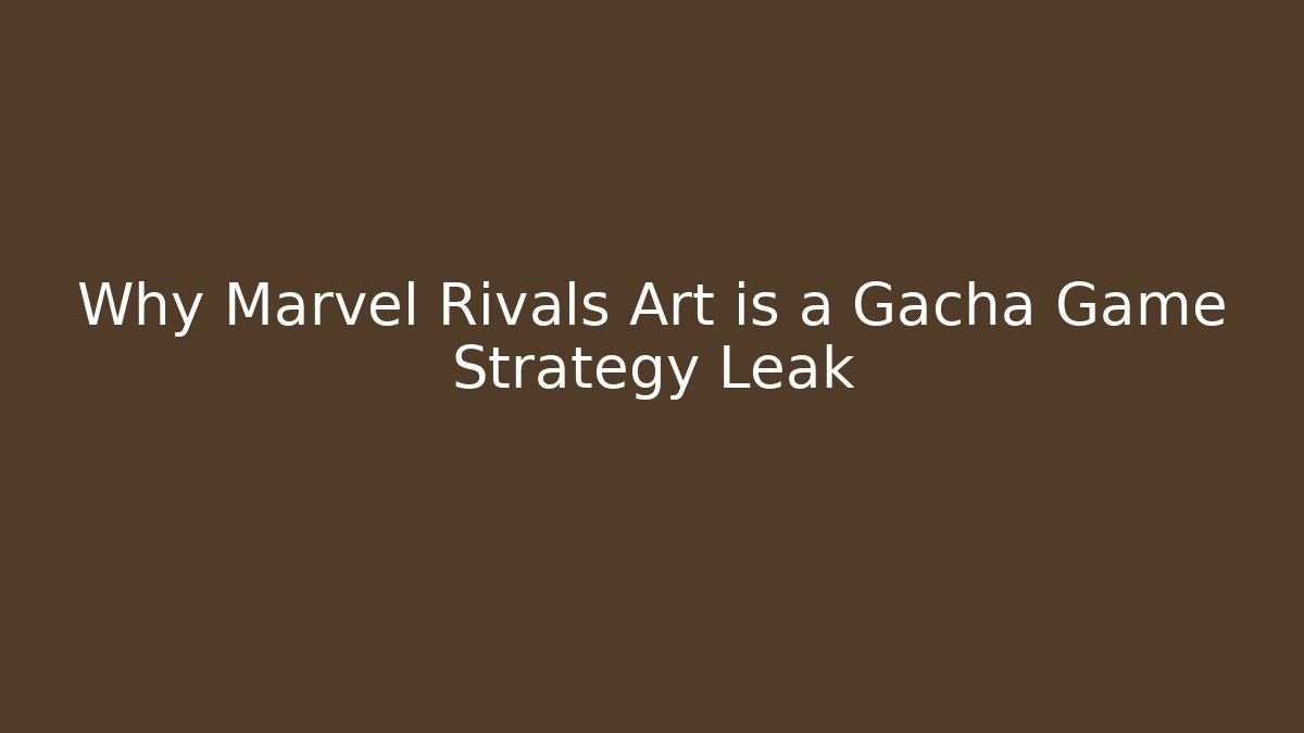 Why Marvel Rivals Art is a Gacha Game Strategy Leak
