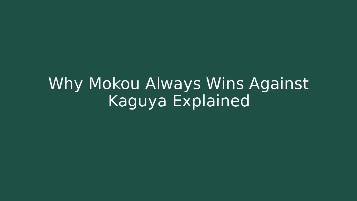 Why Mokou Always Wins Against Kaguya Explained