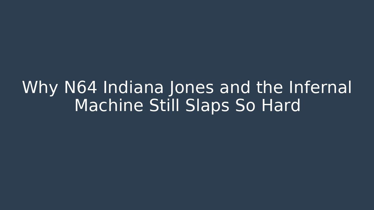 Why N64 Indiana Jones and the Infernal Machine Still Slaps So Hard