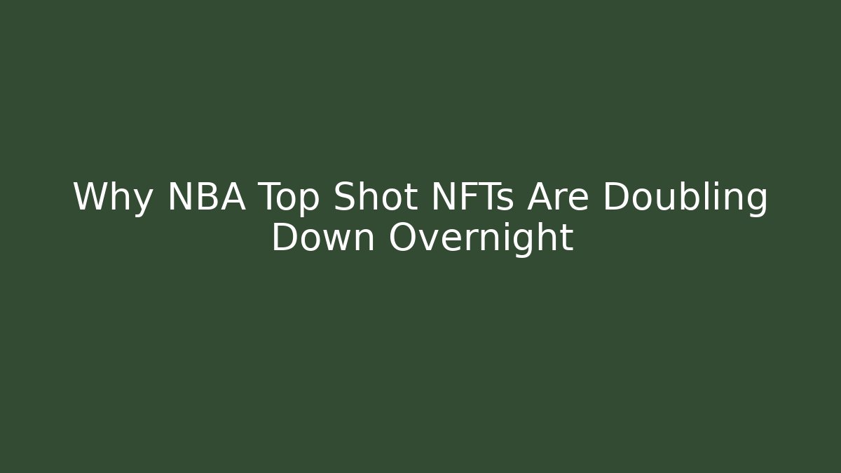 Why NBA Top Shot NFTs Are Doubling Down Overnight - Critter Realm