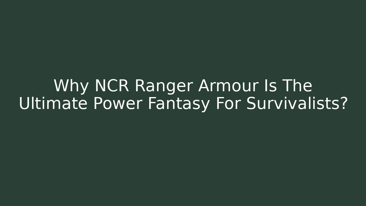 Why NCR Ranger Armour Is The Ultimate Power Fantasy For Survivalists?