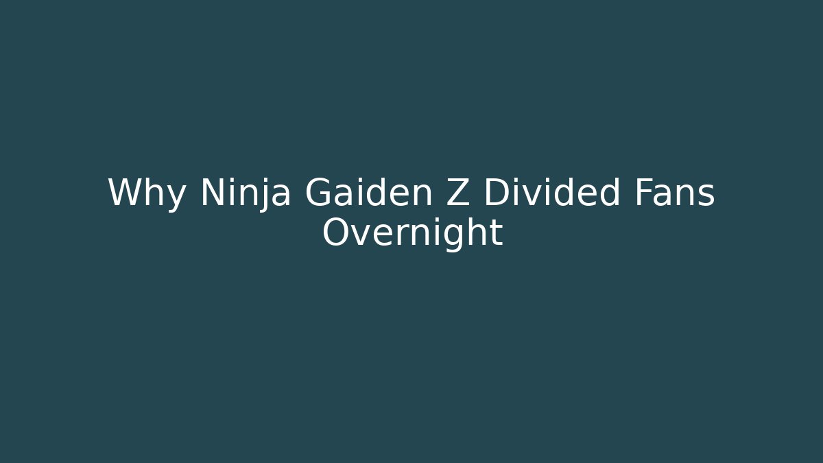 Why Ninja Gaiden Z Divided Fans Overnight