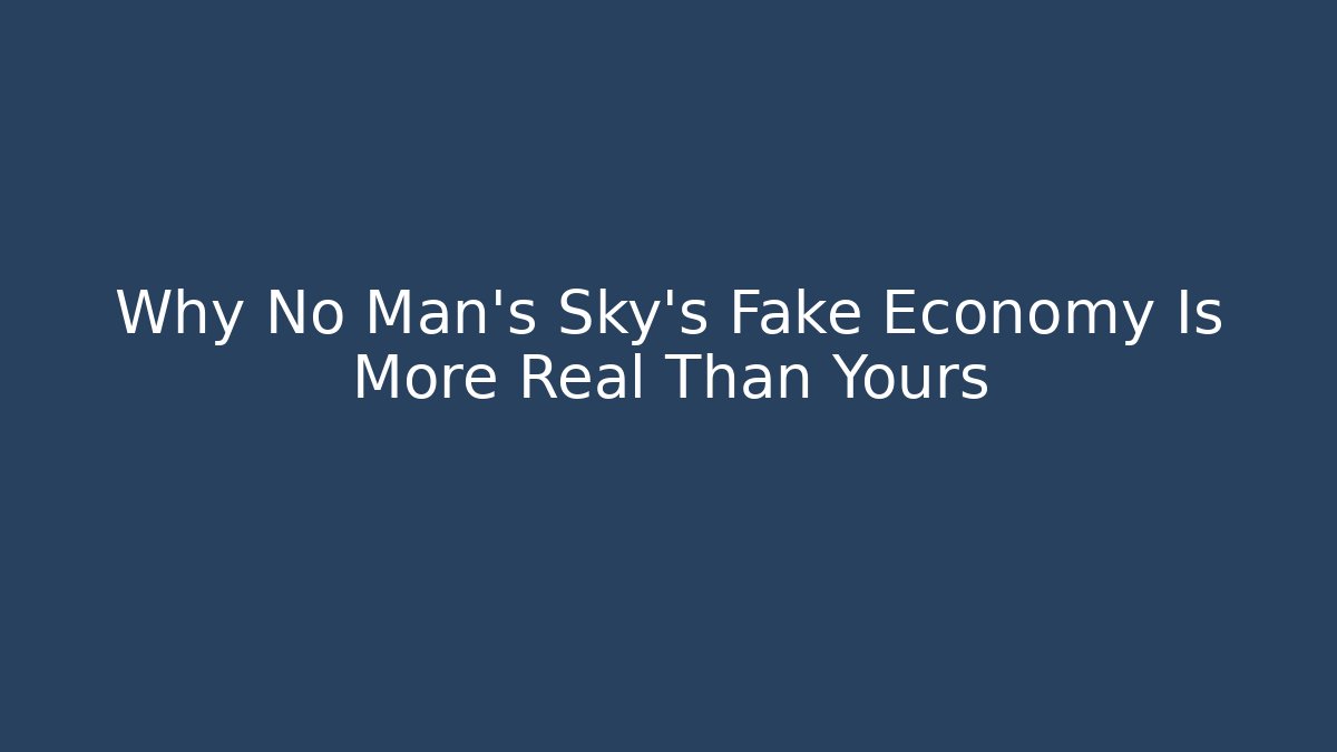 Why No Man's Sky's Fake Economy Is More Real Than Yours