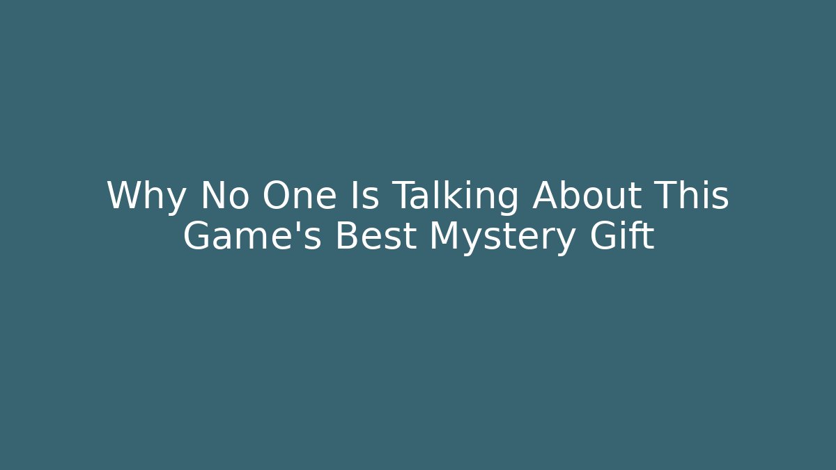 Why No One Is Talking About This Game's Best Mystery Gift - Critter Realm