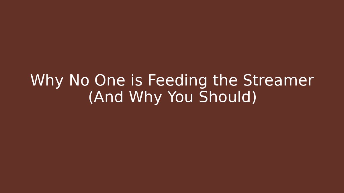 Why No One is Feeding the Streamer (And Why You Should) - Critter Realm