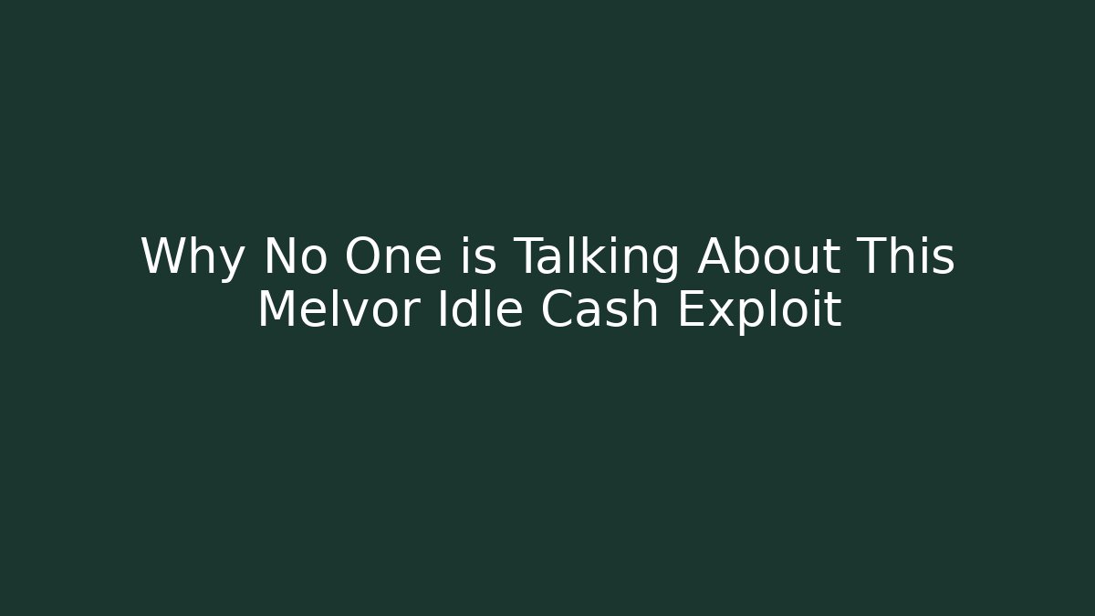 Why No One is Talking About This Melvor Idle Cash Exploit