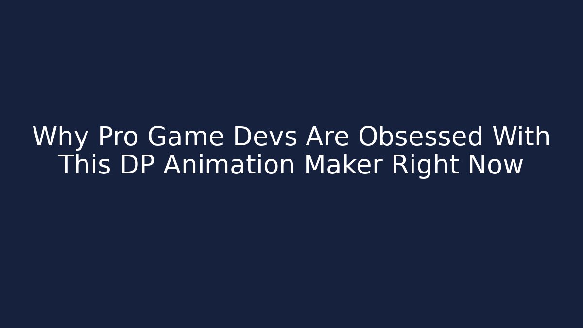 Why Pro Game Devs Are Obsessed With This DP Animation Maker Right Now - Critter Realm