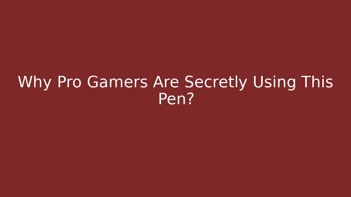 Why Pro Gamers Are Secretly Using This Pen?