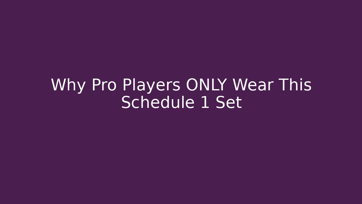 Why Pro Players ONLY Wear This Schedule 1 Set - Critter Realm