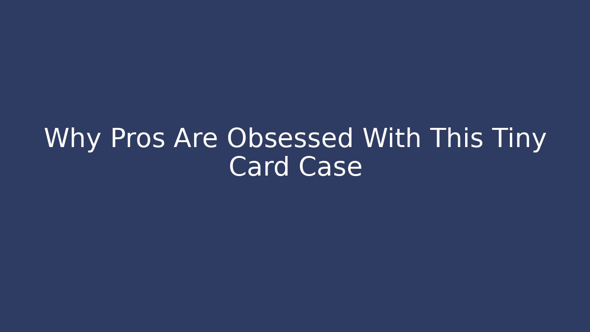 Why Pros Are Obsessed With This Tiny Card Case