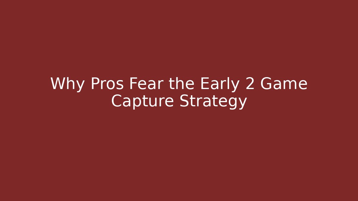 Why Pros Fear the Early 2 Game Capture Strategy - Critter Realm