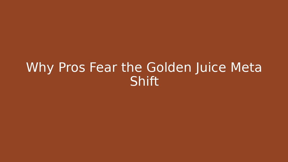 Why Pros Fear the Golden Juice Meta Shift - Critter Realm
