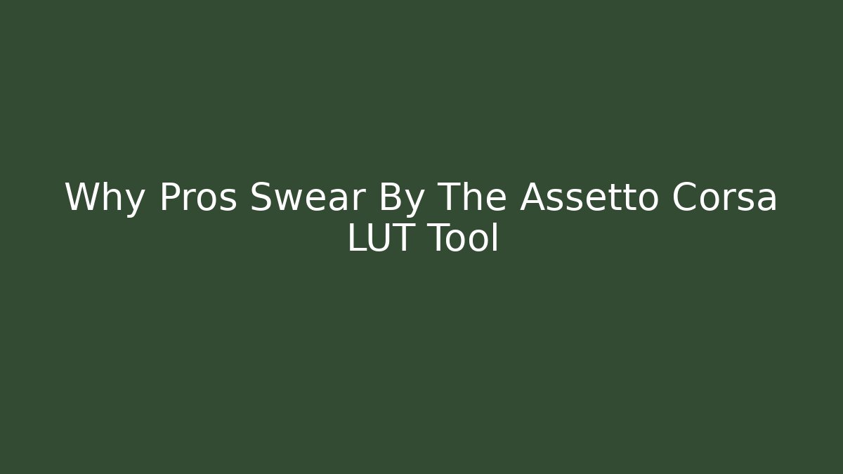 Why Pros Swear By The Assetto Corsa LUT Tool