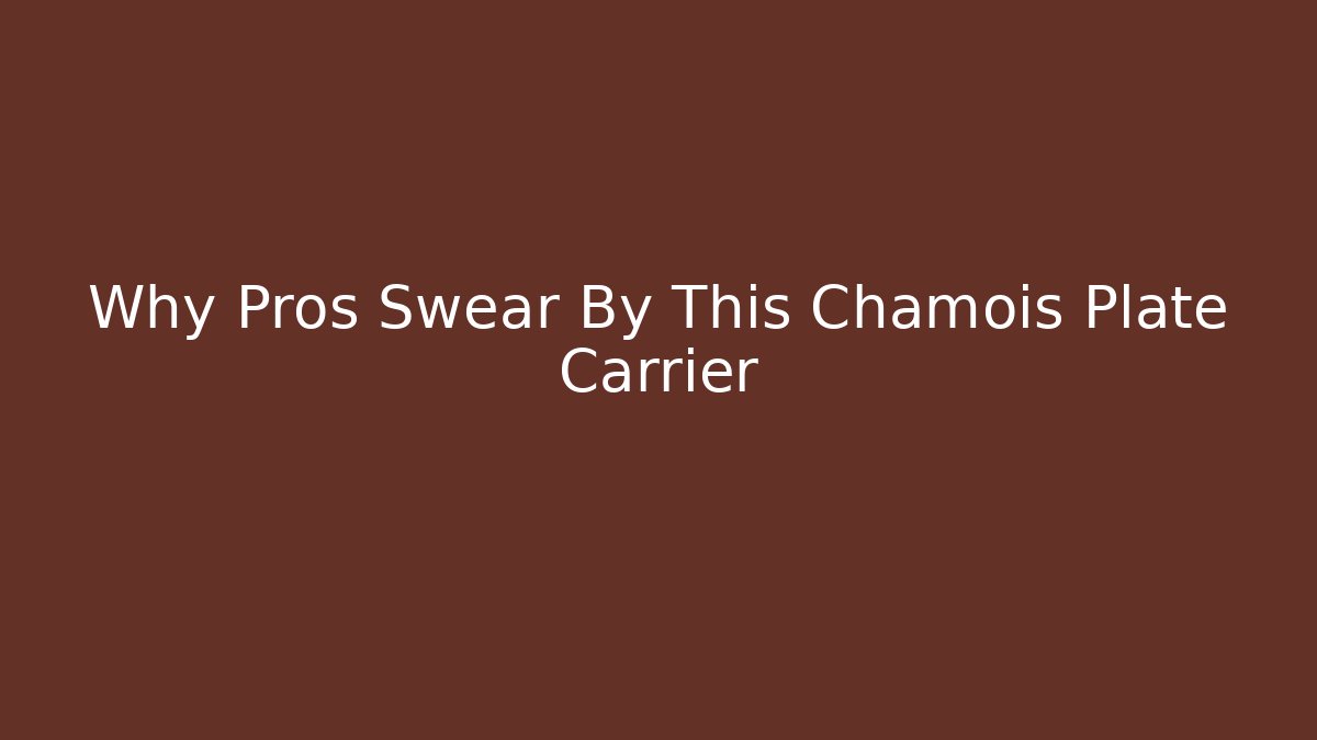 Why Pros Swear By This Chamois Plate Carrier