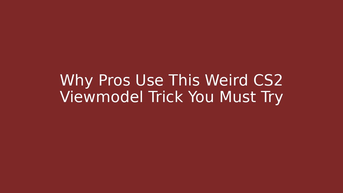 Why Pros Use This Weird CS2 Viewmodel Trick You Must Try - Critter Realm