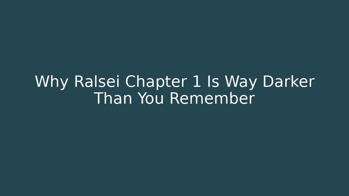 Why Ralsei Chapter 1 Is Way Darker Than You Remember