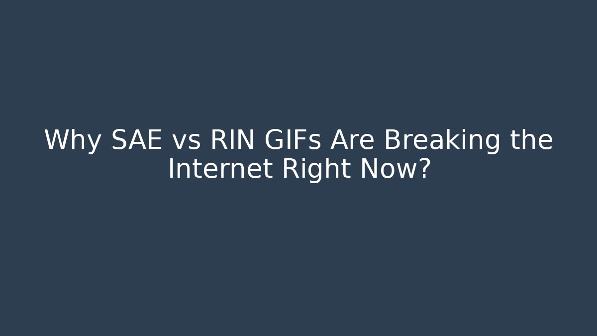 Why SAE vs RIN GIFs Are Breaking the Internet Right Now? - Critter Realm