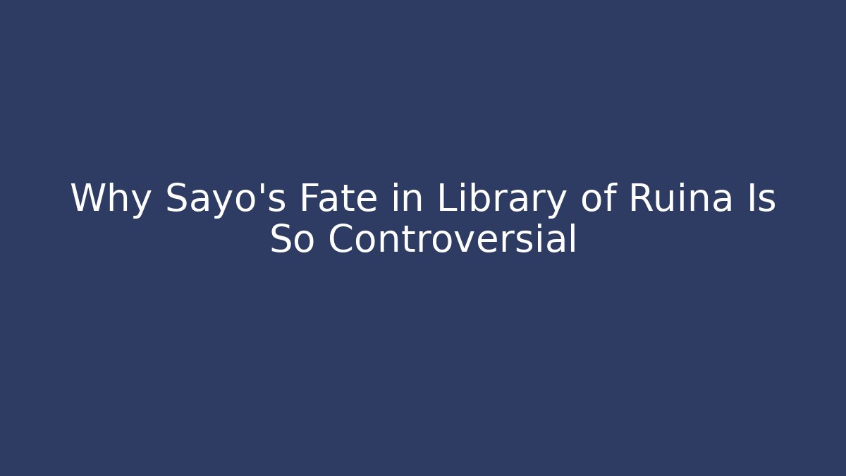 Why Sayo's Fate in Library of Ruina Is So Controversial