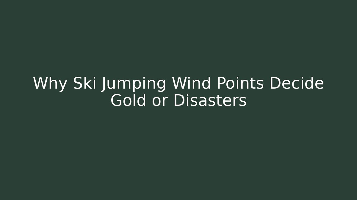 Why Ski Jumping Wind Points Decide Gold or Disasters