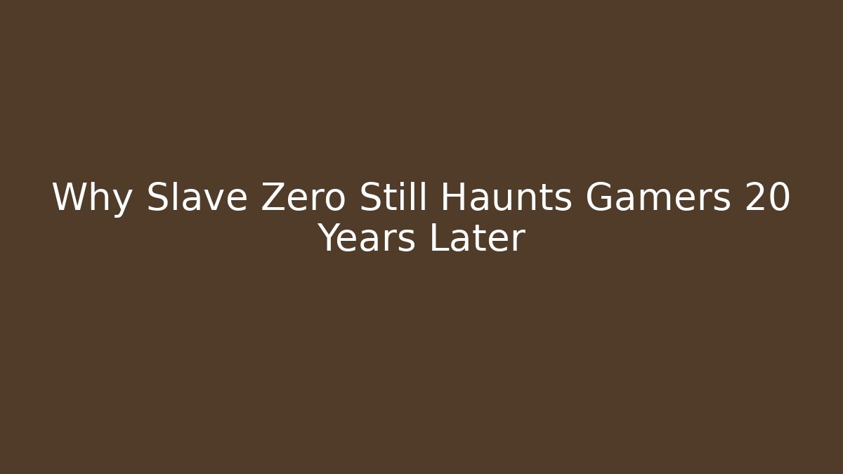 Why Slave Zero Still Haunts Gamers 20 Years Later - Critter Realm
