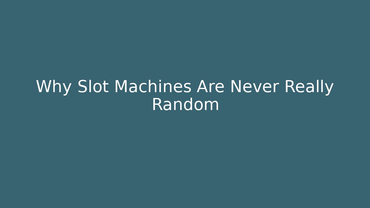 Why Slot Machines Are Never Really Random