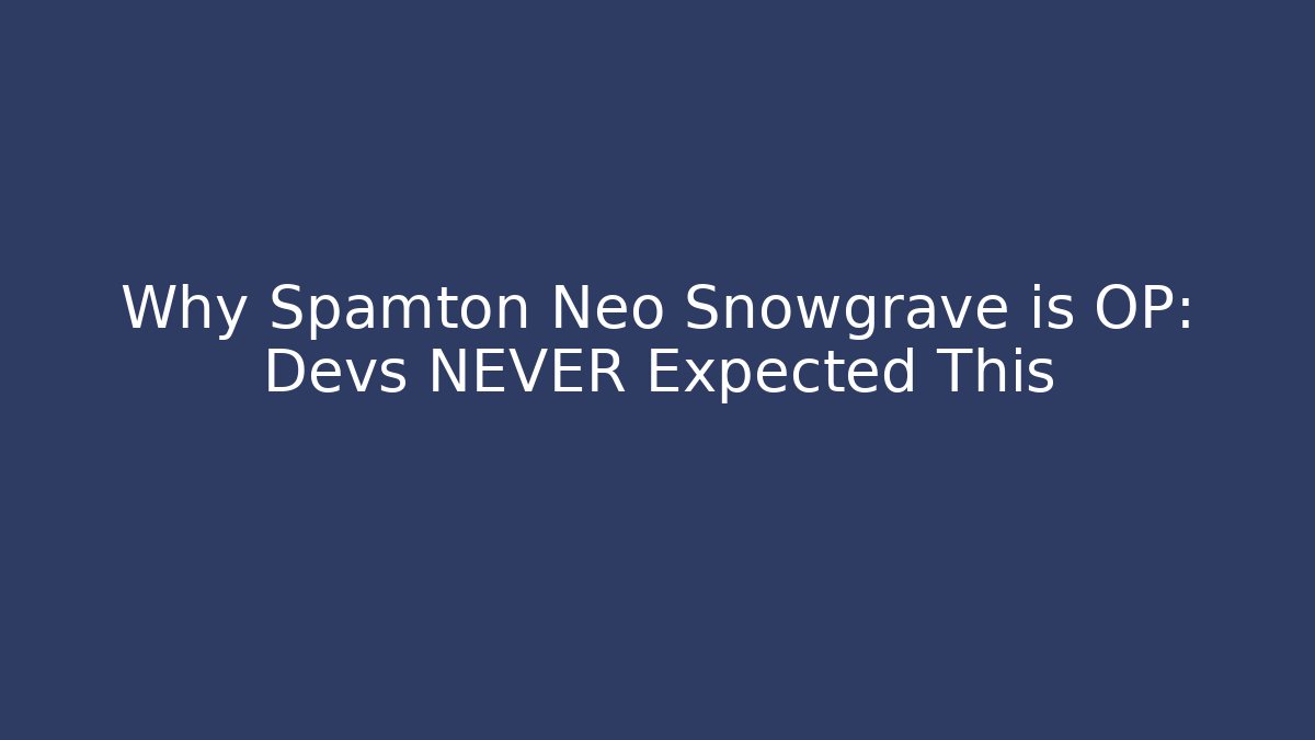 Why Spamton Neo Snowgrave is OP: Devs NEVER Expected This - Critter Realm