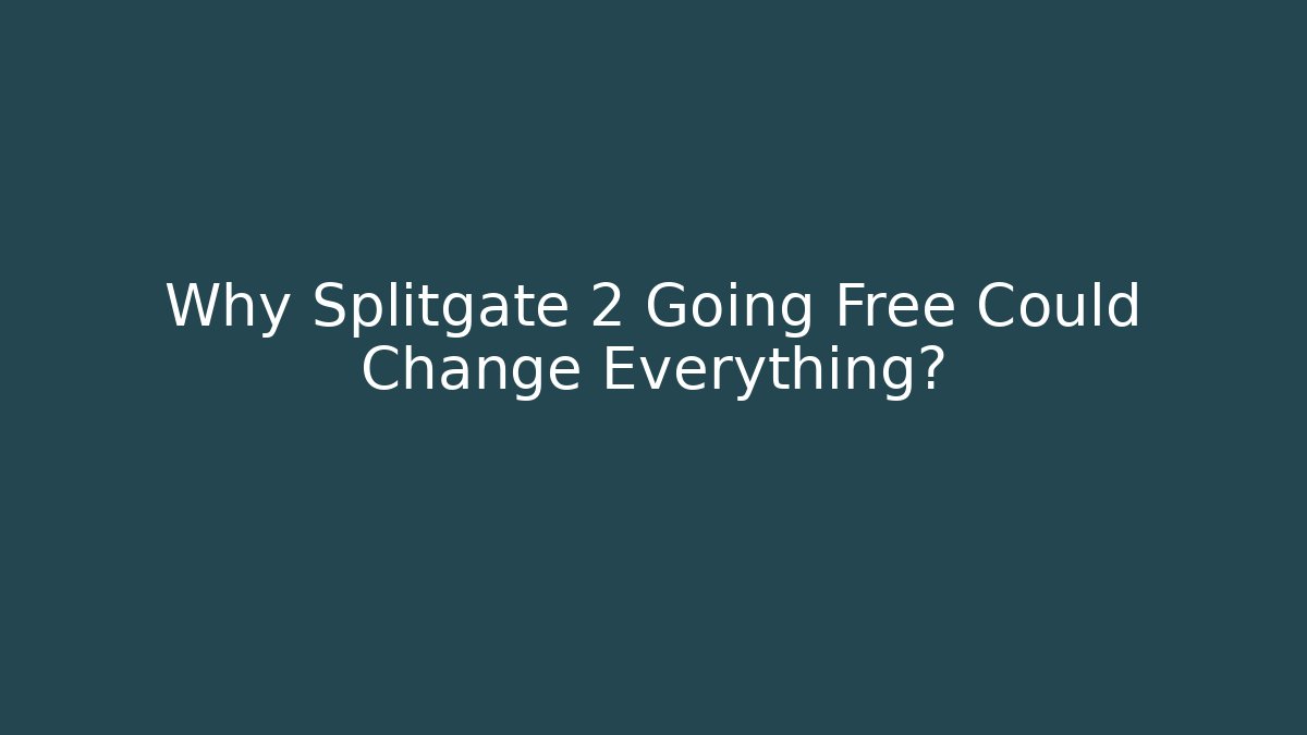 Why Splitgate 2 Going Free Could Change Everything? - Critter Realm