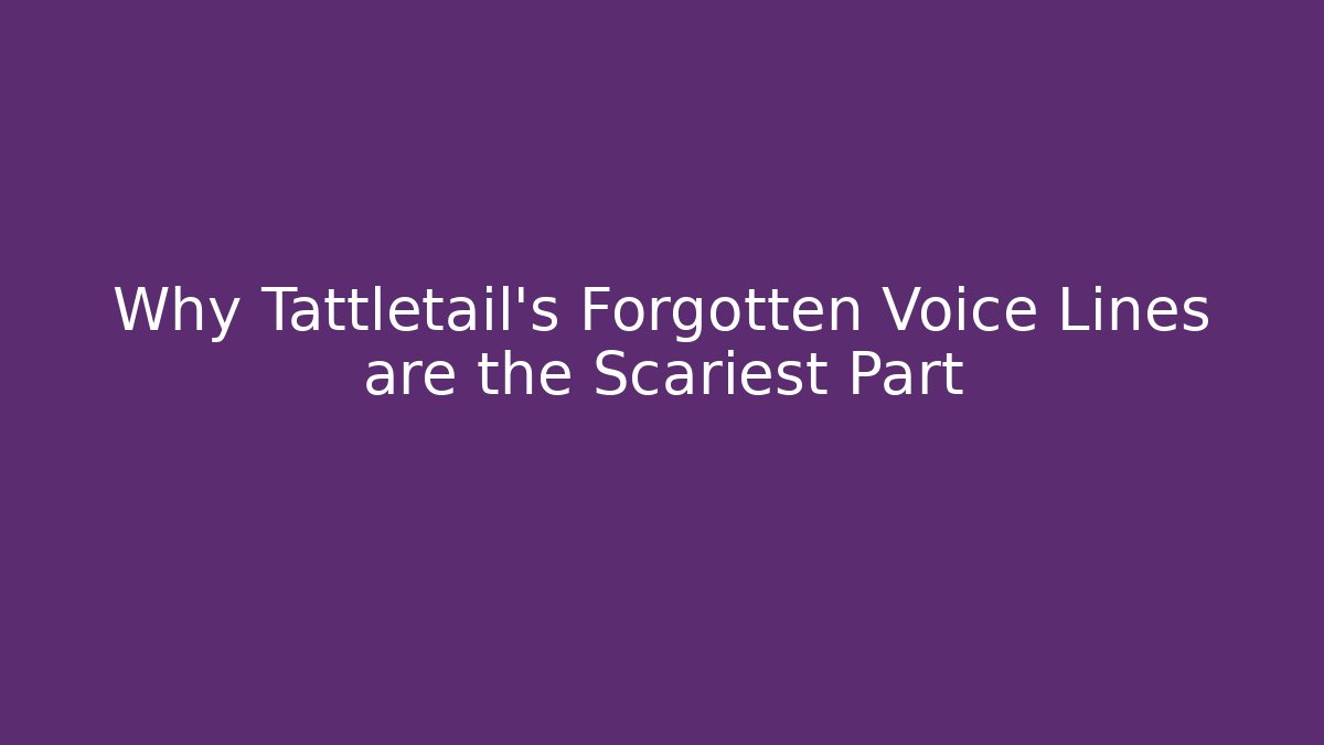 Why Tattletail's Forgotten Voice Lines are the Scariest Part - Critter Realm