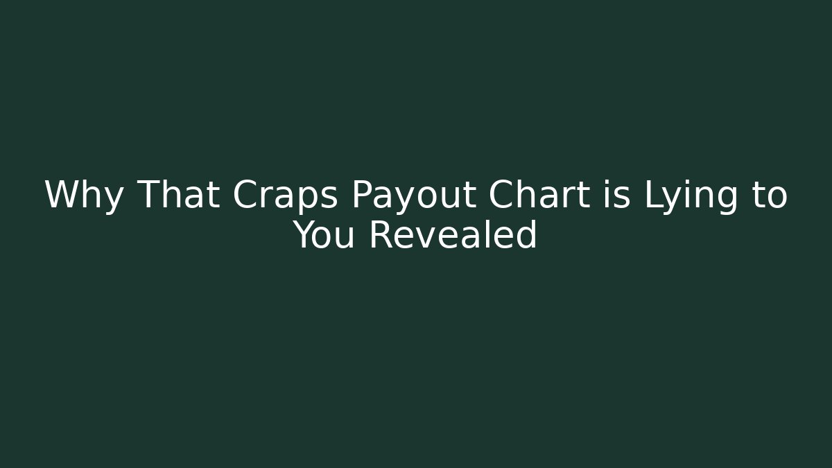 Why That Craps Payout Chart is Lying to You Revealed