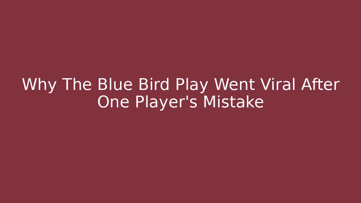 Why The Blue Bird Play Went Viral After One Player's Mistake