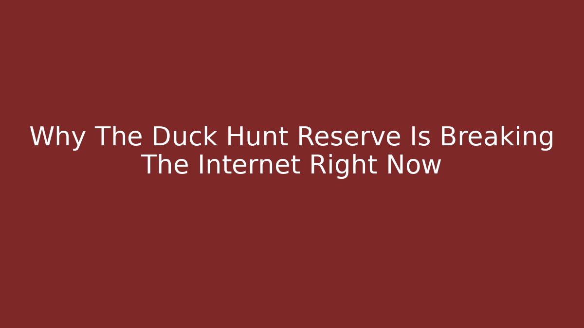 Why The Duck Hunt Reserve Is Breaking The Internet Right Now