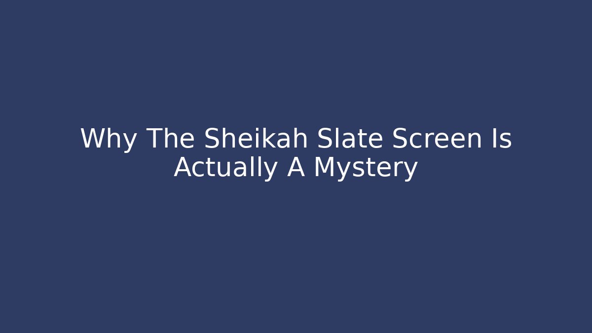 Why The Sheikah Slate Screen Is Actually A Mystery