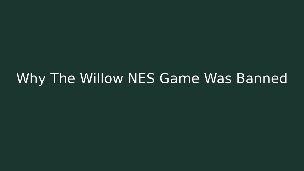 Why The Willow NES Game Was Banned