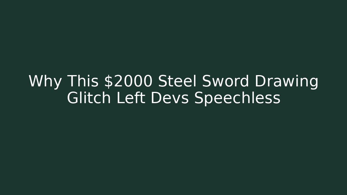 Why This $2000 Steel Sword Drawing Glitch Left Devs Speechless - Critter Realm