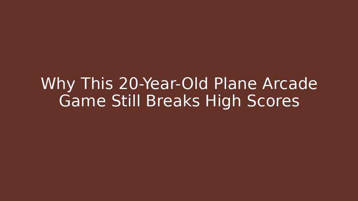 Why This 20-Year-Old Plane Arcade Game Still Breaks High Scores
