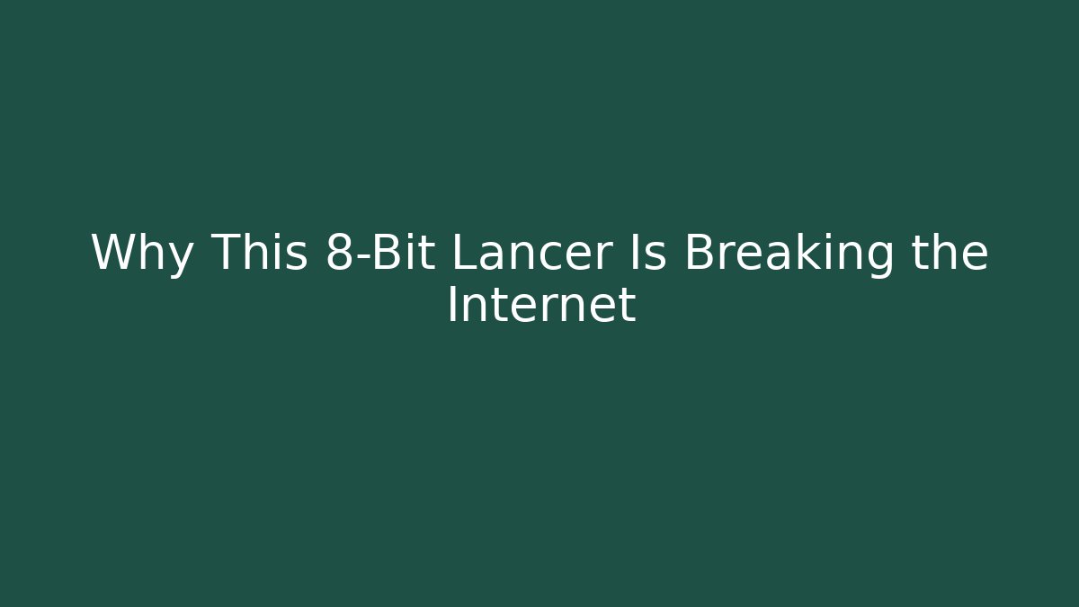 Why This 8-Bit Lancer Is Breaking the Internet - Critter Realm