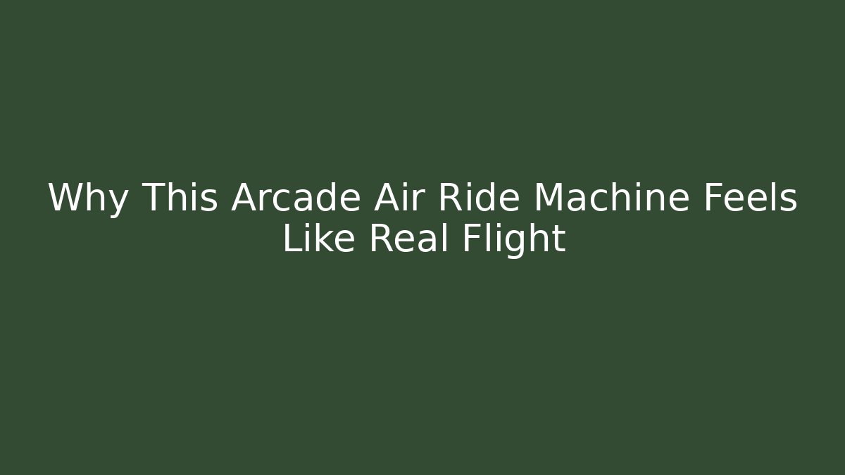 Why This Arcade Air Ride Machine Feels Like Real Flight