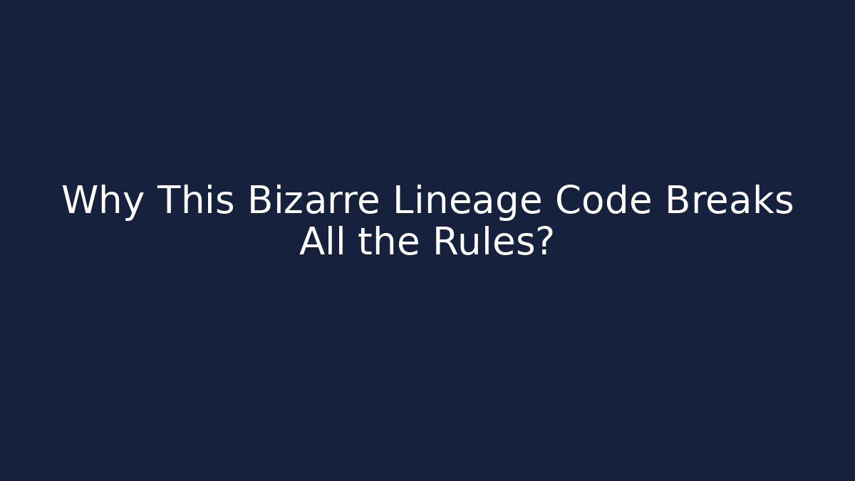 Why This Bizarre Lineage Code Breaks All the Rules? - Critter Realm