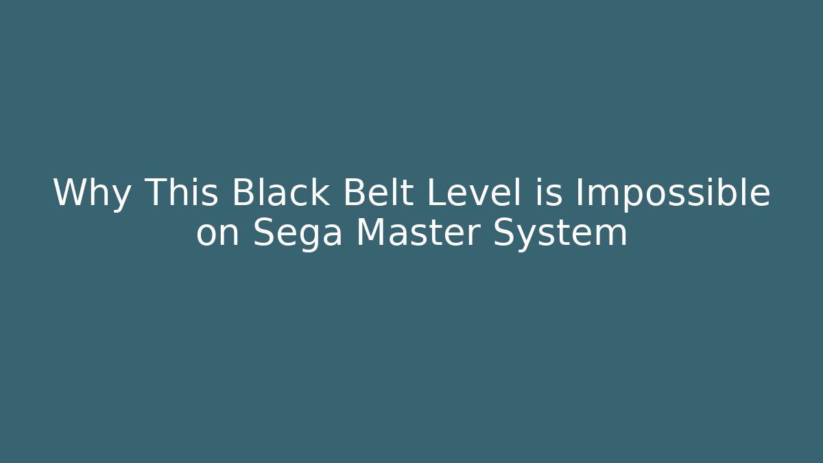 Why This Black Belt Level is Impossible on Sega Master System - Critter Realm