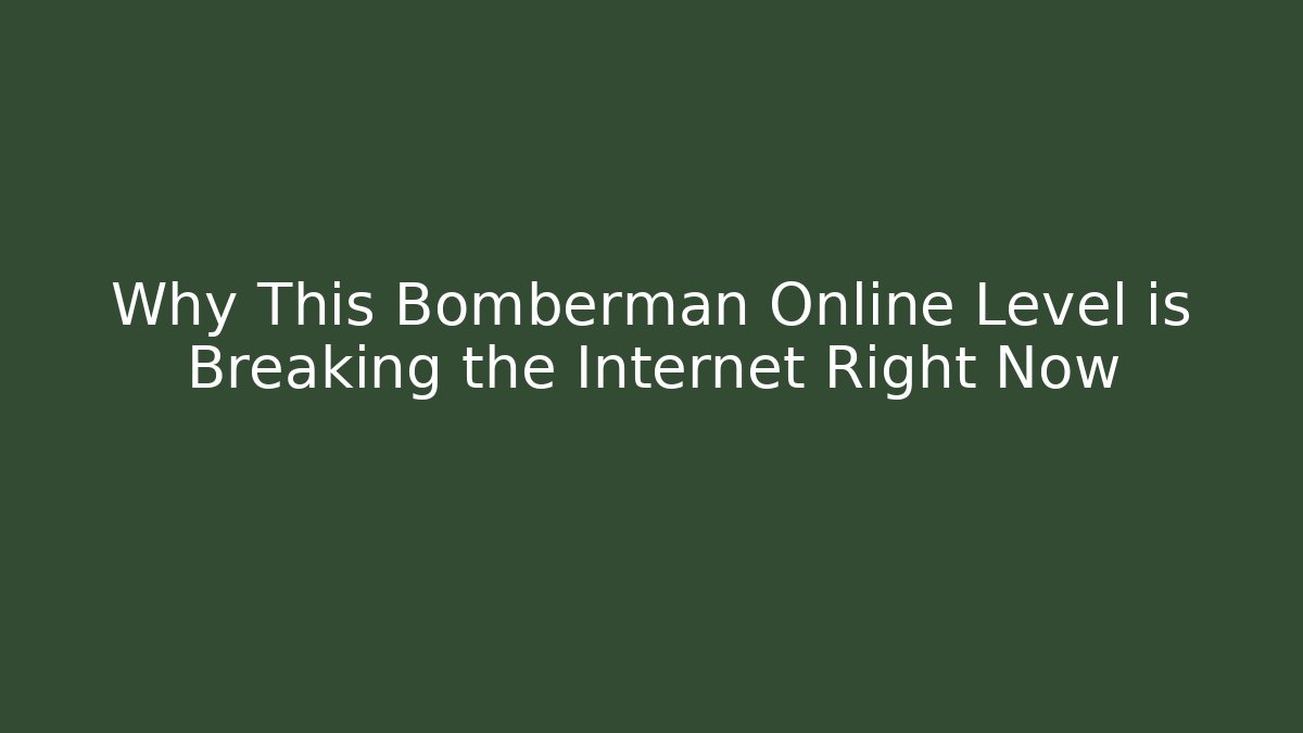 Why This Bomberman Online Level is Breaking the Internet Right Now