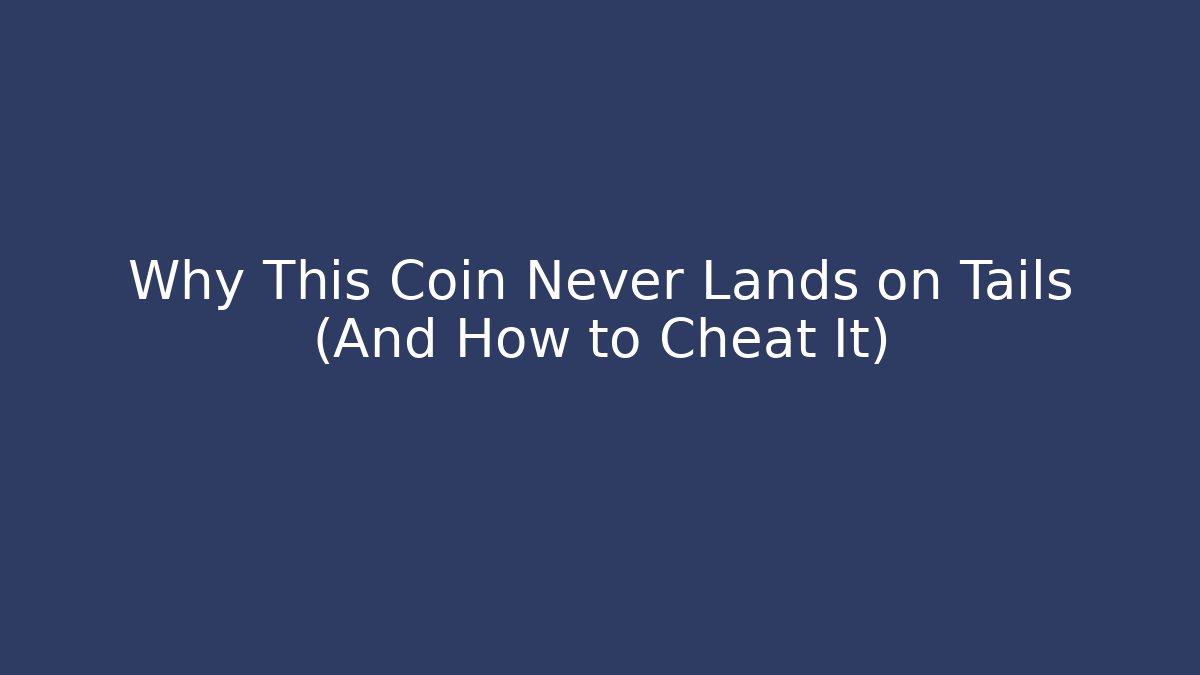 Why This Coin Never Lands on Tails (And How to Cheat It)