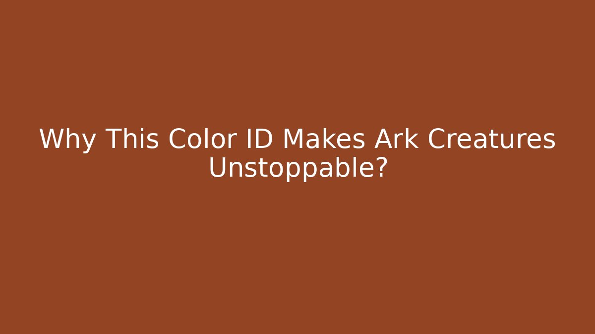 Why This Color ID Makes Ark Creatures Unstoppable? - Critter Realm