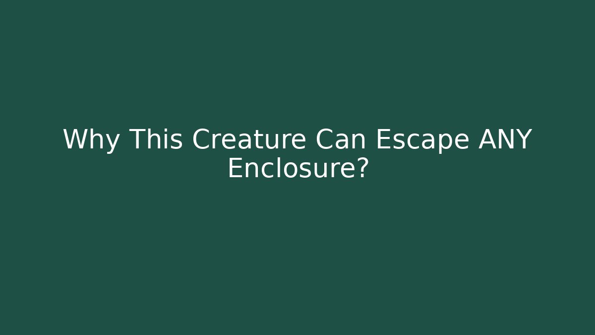 Why This Creature Can Escape ANY Enclosure? - Critter Realm