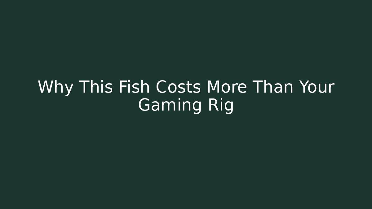Why This Fish Costs More Than Your Gaming Rig