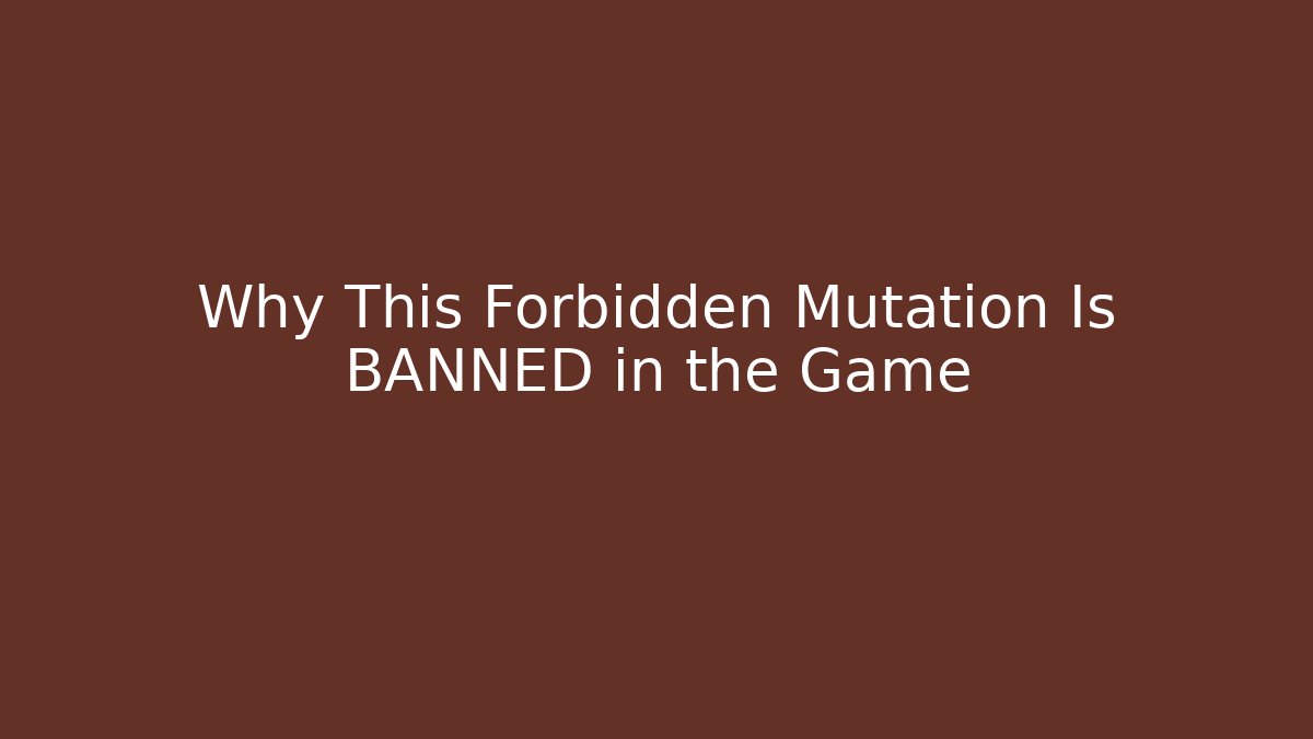 Why This Forbidden Mutation Is BANNED in the Game - Critter Realm