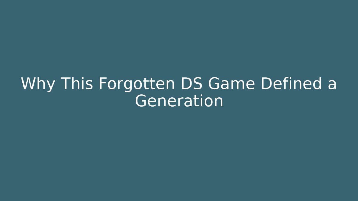 Why This Forgotten DS Game Defined a Generation - Critter Realm
