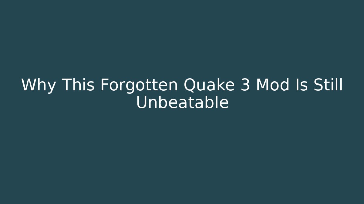 Why This Forgotten Quake 3 Mod Is Still Unbeatable - Critter Realm