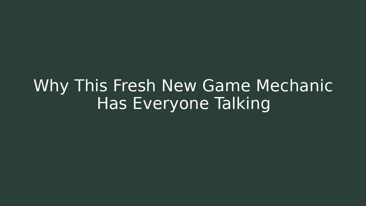 Why This Fresh New Game Mechanic Has Everyone Talking - Critter Realm