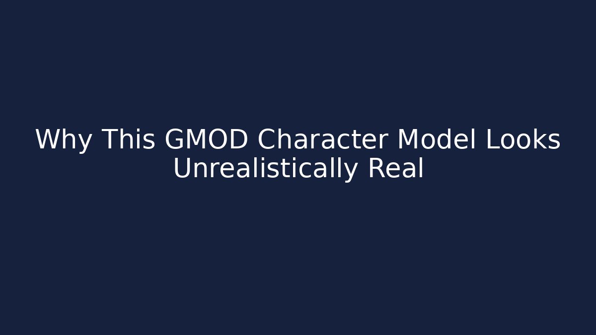 Why This GMOD Character Model Looks Unrealistically Real