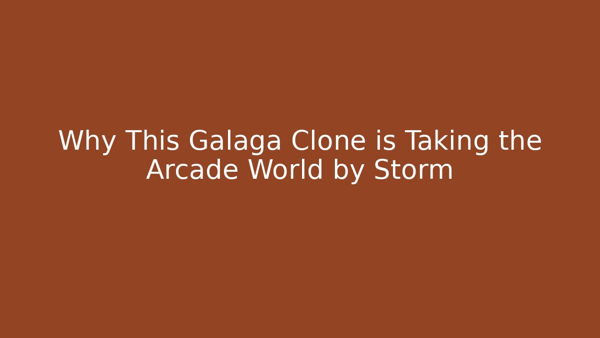 Why This Galaga Clone is Taking the Arcade World by Storm